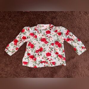 Little Lass Red Floral Long Sleeve Tee